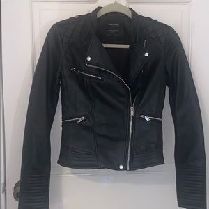 ⚡️SALE⚡️ Faux Leather Moto Jacket Black